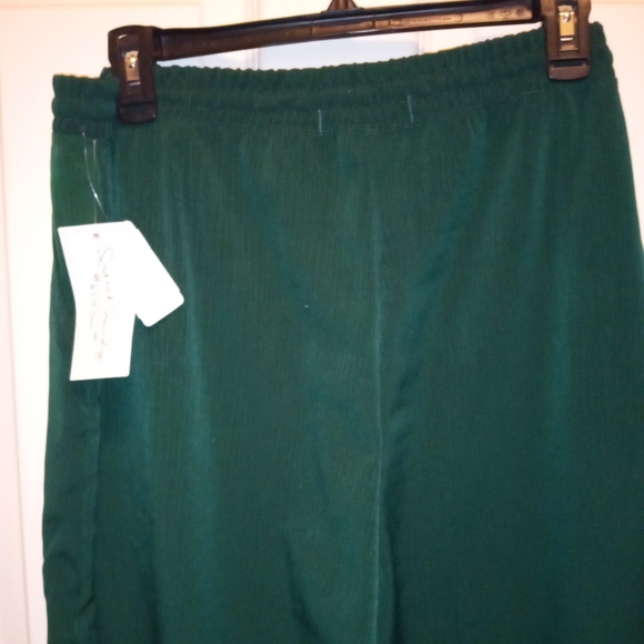 French Laundry Loose Fit Pull On Drawstring Linen Pants Hunter Green Relaxed - Picture 2 of 4